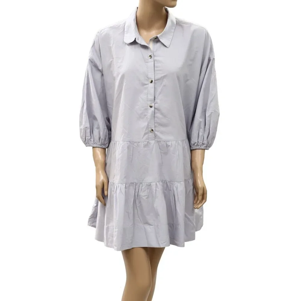 Free People Endless Summer Misha Mini Dress Tiered Oversized Cotton M 288626